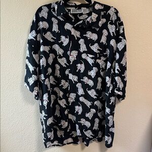 Addiction Black and White Dalmatian Silk Shirt